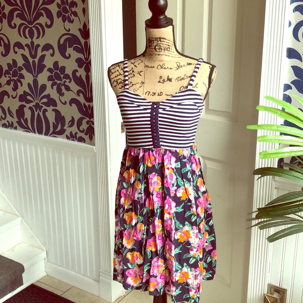 Navy and Floral Sundress